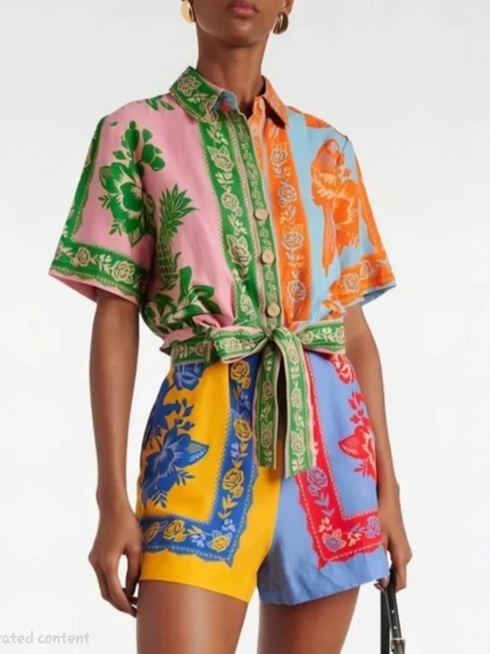 Micas NWT Multicolor Floral Tie-Waist Romper